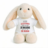 Peluche Lapin Bébé Doudou L'assistante de Broderie de Maman Cadeau Naissance Fille Nouveau-Né Baby Shower