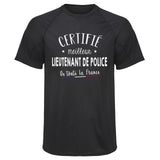 Maillot de Sport Homme Lieutenant de Police - T-Shirt Respirant Polyester Manches Courtes - Cadeau Sportif Anniversaire Noël Fête des Pères