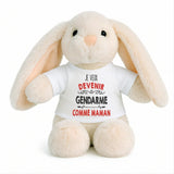Peluche Lapin Bébé Doudou Je Veux Devenir Gendarme comme Maman Cadeau Naissance Nouveau-Né Baby Shower