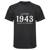 Maillot de Sport Homme 1943 Cuvee Grand Cru - T-Shirt Respirant Polyester Manches Courtes - Cadeau Sportif Anniversaire Noël Fête des Pères