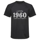 Maillot de Sport Homme 1960 Cuvee Grand Cru - T-Shirt Respirant Polyester Manches Courtes - Cadeau Sportif Anniversaire Noël Fête des Pères