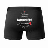Caleçon Jardinière d'amour - Dos - Humour Boxer Coton Motif Métier Idée Cadeau Anniversaire Noël Homme