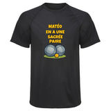 Maillot de Sport Homme pour Mateo en a Une Sacree Paire - T-Shirt Respirant Polyester Manches Courtes - Cadeau Sportif Anniversaire Noël Fête des Pères