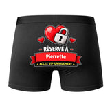 Caleçon Réservé à Pierrette - Dos - Humour Boxer Coton Motif Métier Idée Cadeau Anniversaire Noël Homme