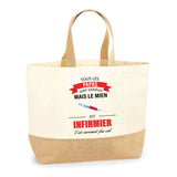 Sac Jute Fête des Mères Fêtes des Pères Mamie Papi Famille Idée Cadeau anniversaire Noël Travail Boulot Métier Départ Retraite Collègue Femme Homme