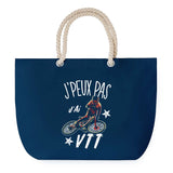 Sac de plage Bleu anse corde J'peux Pas VTT