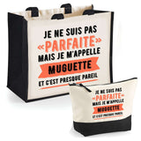 Cabas femme sac plage ou shopping tote bag pochette trousse Idée cadeau original pour anniversaire Noël travail départ retraite collègue famille fete des mères maman mamie