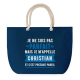 Sac de plage Bleu anse corde Christian Parfait