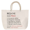 Sac Fête des Mères Mamie Famille Idée Cadeau anniversaire Noël Travail Boulot Métier Départ Retraite Collègue Femme cabas shopping plage