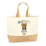 Sac Jute Fête des Mères Fêtes des Pères Mamie Papi Famille Idée Cadeau anniversaire Noël Travail Boulot Métier Départ Retraite Collègue Femme Homme