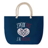 Sac de plage Bleu anse corde J'peux Pas Broderie