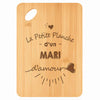 Planche bambou gravée personnalisée homme idée cadeau Fête des Pères apéro 30×20 prénom cuisine plateau fromage anniversaire noel papa papi 