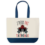 Sac de shopping bleu J'peux pas Tatouage