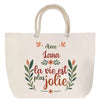 Sac Fête des Mères Mamie Famille Idée Cadeau anniversaire Noël Travail Boulot Métier Départ Retraite Collègue Femme cabas shopping plage