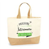 Sac Jute Fête des Mères Fêtes des Pères Mamie Papi Famille Idée Cadeau anniversaire Noël Travail Boulot Métier Départ Retraite Collègue Femme Homme