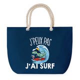 Sac de plage Bleu anse corde J'peux Pas Surf Tyrannosaure