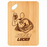 Planche bambou gravée personnalisée homme idée cadeau Fête des Pères apéro 30×20 prénom cuisine plateau fromage anniversaire noel papa papi 