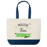 Sac de shopping bleu Meilleur Frère de tous les temps