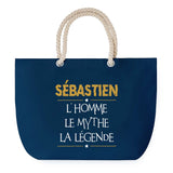 Sac de plage Bleu anse corde Sébastien Mythe Légende -jaune