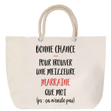 Sac Fête des Mères Mamie Famille Idée Cadeau anniversaire Noël Travail Boulot Métier Départ Retraite Collègue Femme cabas shopping plage