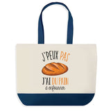 Sac de shopping bleu J'peux pas Pain À Enfourner