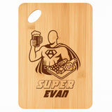 Planche bambou gravée personnalisée homme idée cadeau Fête des Pères apéro 30×20 prénom cuisine plateau fromage anniversaire noel papa papi 