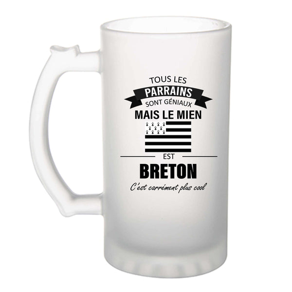Chope à Bière Personnalisée "Marraine Gendarme" - Verre Givré 50cl - Cadeau Humour Anniversaire Noël