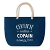 Sac de plage Bleu anse corde Certifié meilleur Copain