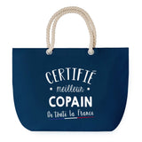 Sac de plage Bleu anse corde Certifié meilleur Copain
