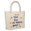 Sac Fête des Mères Mamie Famille Idée Cadeau anniversaire Noël Travail Boulot Métier Départ Retraite Collègue Femme cabas shopping plage