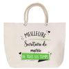 Sac Fête des Mères Mamie Famille Idée Cadeau anniversaire Noël Travail Boulot Métier Départ Retraite Collègue Femme cabas shopping plage