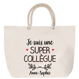 Sac Fête des Mères Mamie Famille Idée Cadeau anniversaire Noël Travail Boulot Métier Départ Retraite Collègue Femme cabas shopping plage