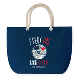 Sac de Plage Bleu avec Anse Corde J'peux Pas Couple Robot Mignon Coeur Déjà Pris