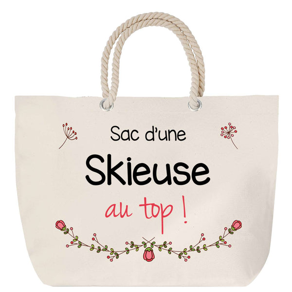 Sac Fête des Mères Mamie Famille Idée Cadeau anniversaire Noël Travail Boulot Métier Départ Retraite Collègue Femme cabas shopping plage