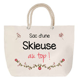 Sac Fête des Mères Mamie Famille Idée Cadeau anniversaire Noël Travail Boulot Métier Départ Retraite Collègue Femme cabas shopping plage