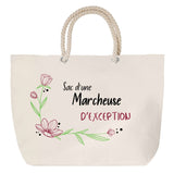 Sac Fête des Mères Mamie Famille Idée Cadeau anniversaire Noël Travail Boulot Métier Départ Retraite Collègue Femme cabas shopping plage