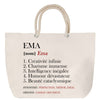 Sac Fête des Mères Mamie Famille Idée Cadeau anniversaire Noël Travail Boulot Métier Départ Retraite Collègue Femme cabas shopping plage