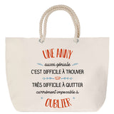 Sac Fête des Mères Mamie Famille Idée Cadeau anniversaire Noël Travail Boulot Métier Départ Retraite Collègue Femme cabas shopping plage