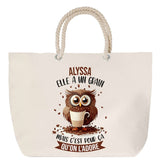 Sac Fête des Mères Mamie Famille Idée Cadeau anniversaire Noël Travail Boulot Métier Départ Retraite Collègue Femme cabas shopping plage