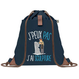 sac a dos bleu coton recycle avec pochette idee cadeau originale pour collegue ami prof ou membre de la famille cadeau mixte noel anniversaire secret santa ou depart au travail sac leger pratique et ecologique design breton moderne
