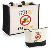 Cabas homme ou femme sac plage ou shopping tote bag pochette trousse Idée cadeau original pour anniversaire Noël travail départ retraite collègue famille fete des mères fetes des pères papa maman mamie papi