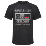 Maillot de Sport Homme Niveau 41 - T-Shirt Respirant Polyester Manches Courtes - Cadeau Sportif Anniversaire Noël Fête des Pères