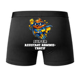 Caleçon Super Assistant ADMINISTRATIF - Dos - Humour Boxer Coton Motif Métier Idée Cadeau Anniversaire Noël Homme