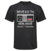Maillot de Sport Homme Niveau 74 - T-Shirt Respirant Polyester Manches Courtes - Cadeau Sportif Anniversaire Noël Fête des Pères