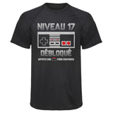 Maillot de Sport Homme Niveau 17 - T-Shirt Respirant Polyester Manches Courtes - Cadeau Sportif Anniversaire Noël Fête des Pères