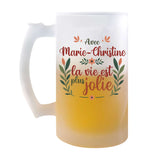 Chope de bière personnalisé, idée cadeau pour maman, femme ou collègue. Parfait pour Noël, anniversaire, fête des mères ou Secret Santa.
