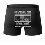 Caleçon Niveau 52 - Dos - Humour Boxer Coton Motif Métier Idée Cadeau Anniversaire Noël Homme