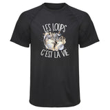 Maillot de Sport Homme Loup Cest la Vie - T-Shirt Respirant Polyester Manches Courtes - Cadeau Sportif Anniversaire Noël Fête des Pères