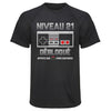 Maillot de Sport Homme Niveau 21 - T-Shirt Respirant Polyester Manches Courtes - Cadeau Sportif Anniversaire Noël Fête des Pères