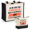 Cabas femme sac plage ou shopping tote bag pochette trousse Idée cadeau original pour anniversaire Noël travail départ retraite collègue famille fete des mères maman mamie